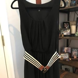 Black dress with belt